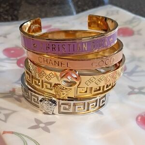 Source Unknown Gold and Silver Designer Bracelet Set